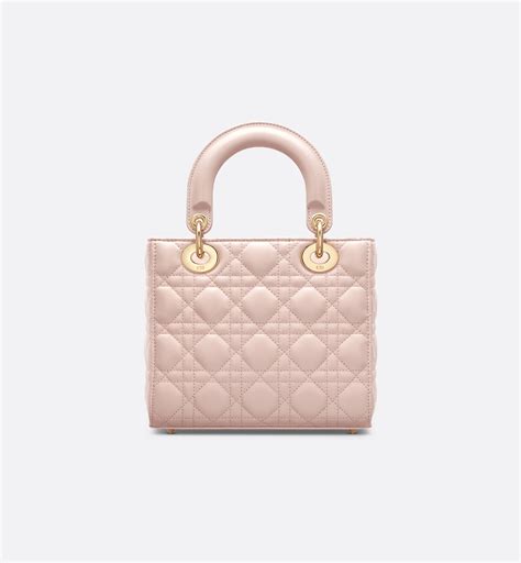 Borsa piccola Lady Dior Pelle di agnello Cannage color latte 